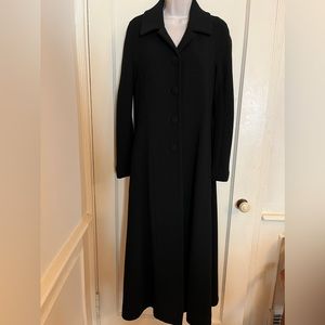 Moschino Vintage Black Wool Crepe Maxi Coat